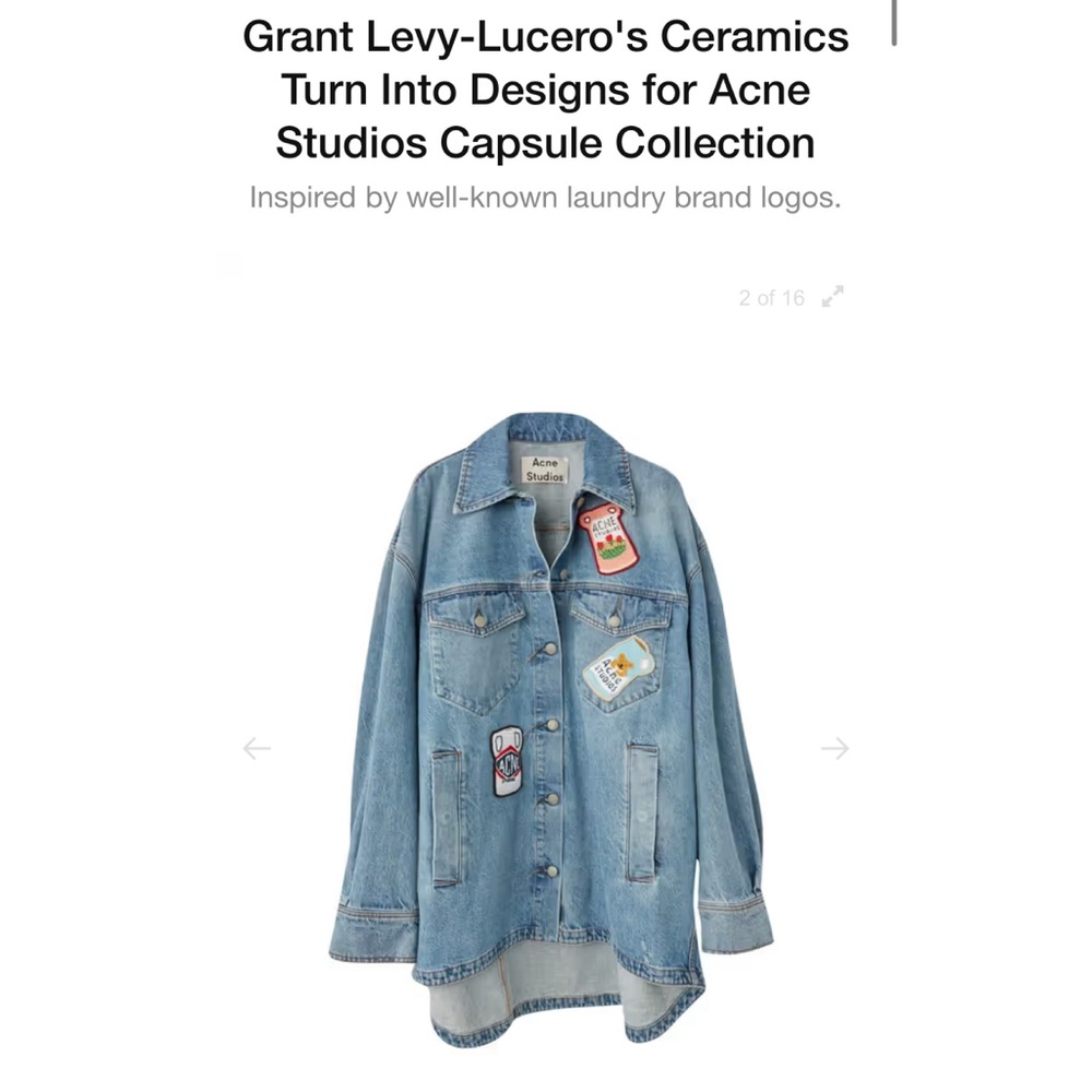 Acne Studios Vase Graphic Appliqué Denim Jacket Grant Levy-Lucero Art-to-Wear OS - Picture 3 of 16